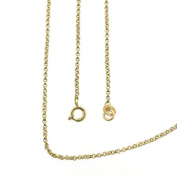 Gouden jasseron schakelketting, Handtassen en Accessoires, Kettingen, Ophalen of Verzenden, Gebruikt, Goud, Goud