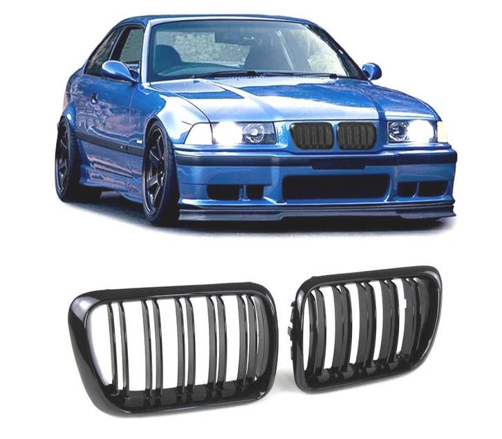 DOUBLE CALANDRE BMW E36 91-96 NOIR BRILLANT, Autos : Pièces & Accessoires, Carrosserie & Tôlerie, Envoi