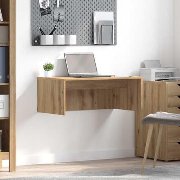 vidaXL Aan de muur bevestigd bureau Artisan Eiken Bewerkt, Verzenden, Nieuw