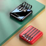 Universele 20.000mAh Mini Powerbank - 4 Types Oplaadkabel -, Telecommunicatie, Verzenden, Nieuw, Tollcuudda