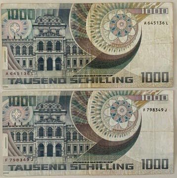 Oostenrijk. - 2 x 1000 Schilling - 1983 - Pick 152 (Zonder, Postzegels en Munten