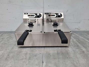 RVS Dubbele Friteuse Frituur 2 x 5,5 liter 230V Horeca, Ophalen of Verzenden, Nieuw in verpakking