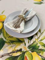 Elegante tafellaken met citroenplanten - landhuisstijl -