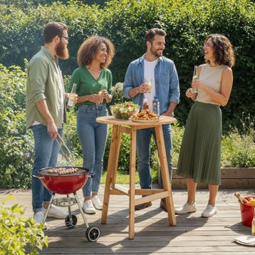 Party statafel van massief hout inklapbaar 79x110cm - bruin, Tuin en Terras, Verzenden, Nieuw