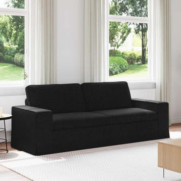 vidaXL bank / zetel Zwart 222 x 80 x 82 cm Stof, Verzenden
