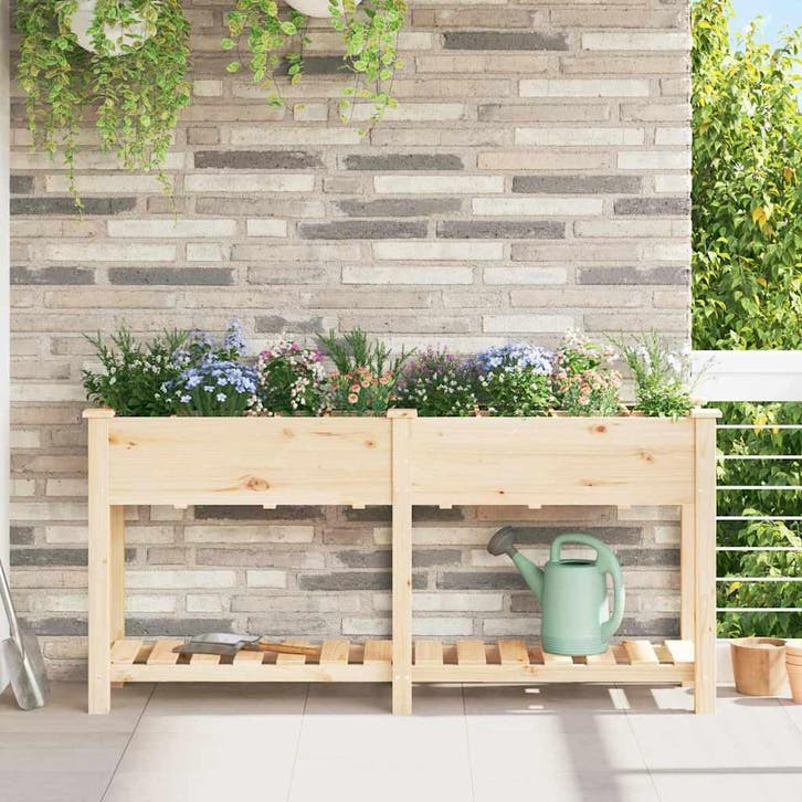 vidaXL Tuin Plantpot Beige 161,5 x 45 x 76,5 cm Massief, Tuin en Terras, Bloempotten, Nieuw, Verzenden
