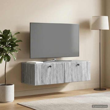 vidaXL Wandmontage TV-kast 98 x 41 x 30 cm Grijs Sonoma, Verzenden, Nieuw