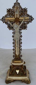Crucifix - Hout, Metaal, Porselein - 1910-1920 - Crucifix -