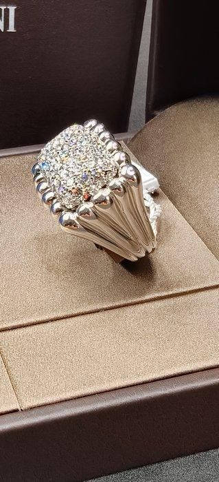 Damiani - Bague - princess - 18 carats Or blanc - 4.50ct., Bijoux, Sacs & Beauté, Bagues