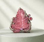925 zilver zwart gerhodineerd - 28 ct aardbeienkwarts -
