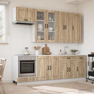 vidaXL Keukenblok KALMAR 8 st Sonoma Eiken Bewerkt hout, Verzenden, Nieuw