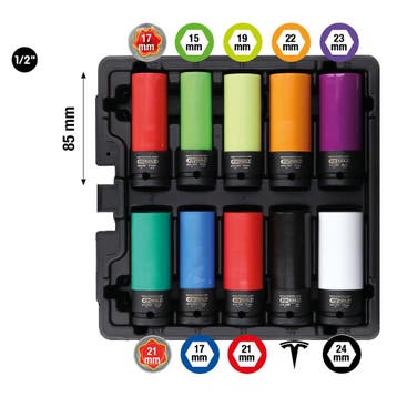 KS Tools 1/2 krachtdoppenset aluminium velgen 10-delig, Verzenden, Nieuw