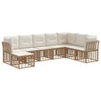 vidaXL Buiten bank set met kussen 8 pcs Naturel Polyester, Tuin en Terras, Verzenden, Nieuw
