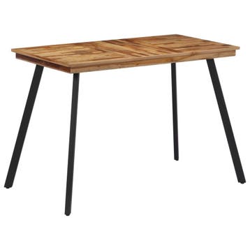 vidaXL Eettafel 120x62x76 cm massief teakhout, Verzenden