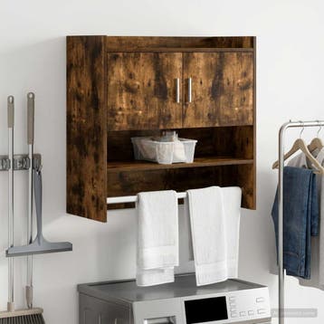 vidaXL Wandplank Muurmontage Gerookt eiken 80 x 36 x 80 cm, Verzenden