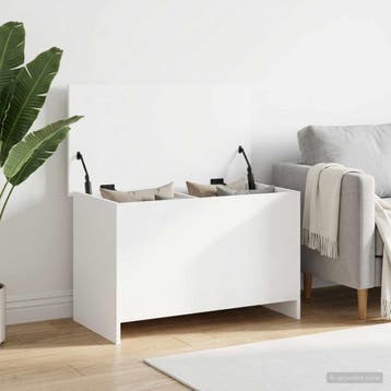 vidaXL Opbergkist met opslag Wit 80 x 40 x 50 cm Bewerkt, Verzenden