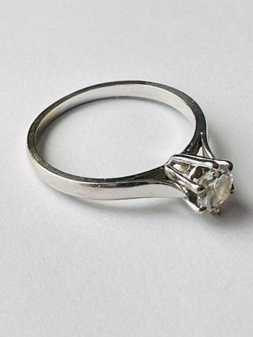 Bague - 18 carats Or blanc - 0.54ct. tw. Diamant (Naturelle)