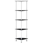 vidaXL Kastje 5-laags 30x30x130 cm gehard glas zwart, Verzenden, Nieuw