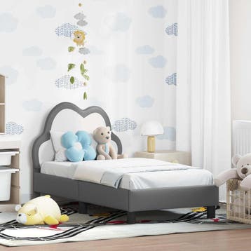 vidaXL Peuterbedframe met hoofdboard Lichtgrijs 70 x 140 cm, Verzenden, Nieuw