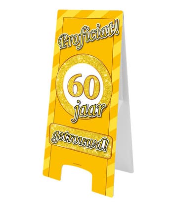 Warning Sign 60 Jaar Getrouwd 58cm, Verzenden, Nieuw