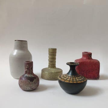 Mobach - Vaas (5) - Keramiek - miniatuur vaasjes