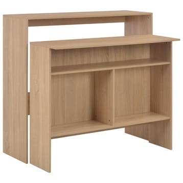 vidaXL Bartafel met 2 tafelbladen 130x40x120 cm eikenkleurig, Verzenden