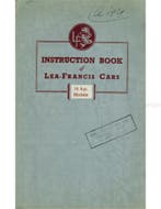 1952 LEA-FRANCIS 14 H.P. FOUR-LIGHT SALOON INSTRUCTIEBOEKJE