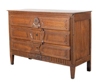 Prachtige antieke eiken commode – Louis XVI, Frankrijk 18e, Antiek en Kunst