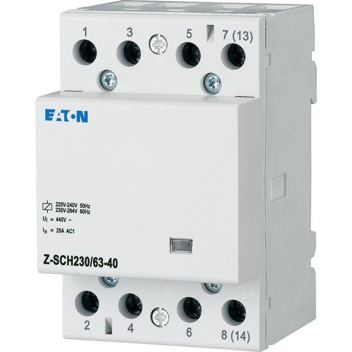 Eaton Installation Contactor 230VAC 50Hz 63A 4NO 3HP -, Doe-het-zelf en Bouw, Elektriciteit en Kabels, Verzenden