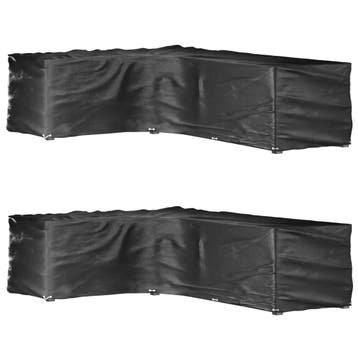 vidaXL Tuinmeubelhoezen L-vormig 2 st 18 oogjes 220x285x80, Verzenden