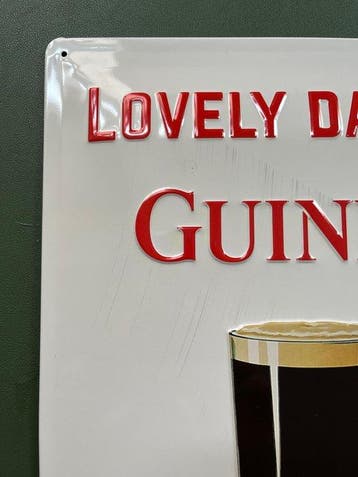 Guinness - Panneau publicitaire de la marque de bière, Antiek en Kunst
