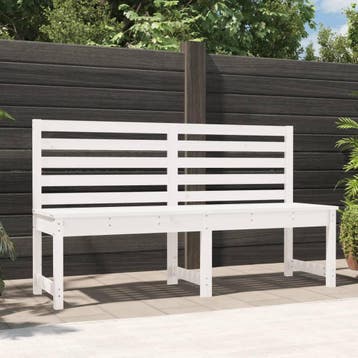 vidaXL Tuinbank 157,5 cm massief grenenhout wit, Verzenden