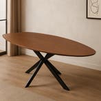 Mangohouten Eettafel Organisch Branwen 180x90 cm Walnoot, Verzenden