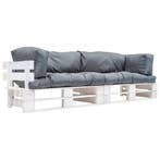 vidaXL 2-delige Bankenset pallet met grijze kussens, Verzenden, Nieuw
