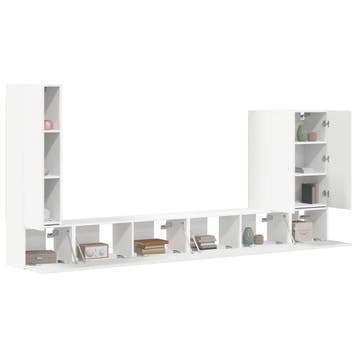vidaXL Tv Wandkast Set 6 st Wit, Verzenden