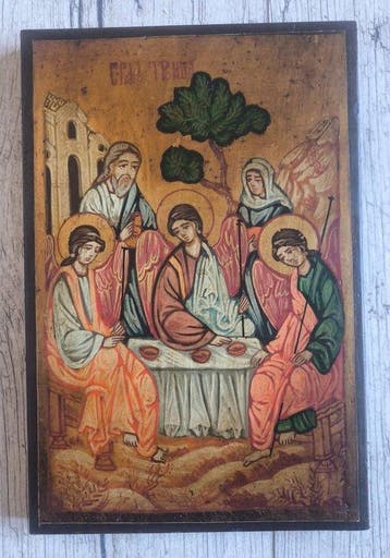 Icoon - De Heilige Drie-eenheid in het Oude Testament - Hout