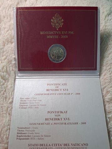 Vatican. 2 Euro 2008 San Paolo (Sans prix de réserve)