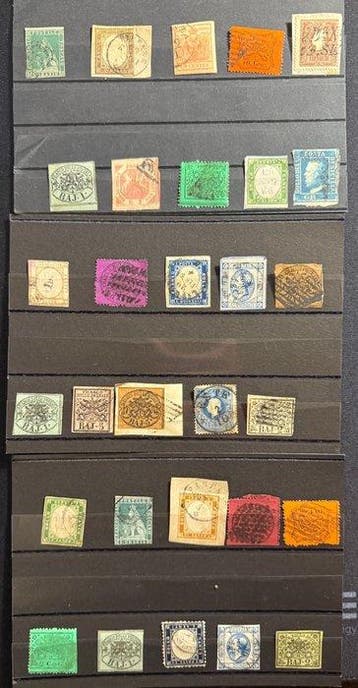 Italiaanse oude staten 1850/1860 - partij van 60 gebruikte, Gestempeld
