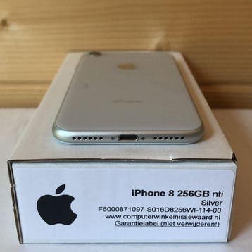 Magazijn opruiming Apple iPhone 8 zilver 256GB simlockvrij +, Telecommunicatie, Ophalen of Verzenden, Nieuw