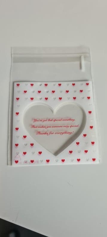 10x Cellofaan zake open hartje Valentijn (Cellofaanzakjes), Verzenden, Nieuw, Cadeauzakje