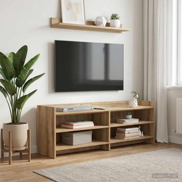 vidaXL TV Kast 135 x 33 x 47 cm Artisanaal eiken Bewerkt, Verzenden