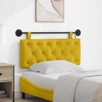 vidaXL Hangend hoofdbord Geel Fluweel, Huis en Inrichting, Slaapkamer | Bedden, Verzenden, Nieuw