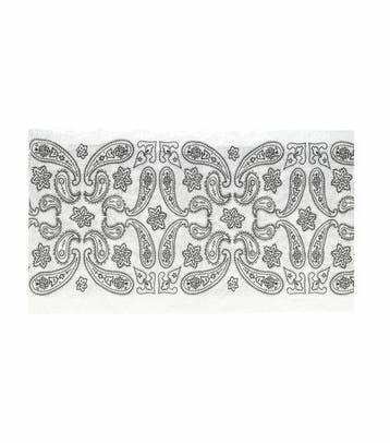 Haarband Multifunctioneel 45x25cm - Paisley Patroon - Wit