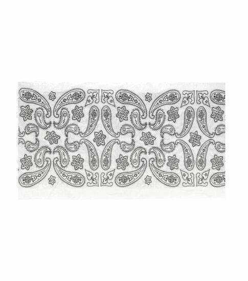 Haarband Multifunctioneel 45x25cm - Paisley Patroon - Wit, Handtassen en Accessoires, Uiterlijk | Haarverzorging