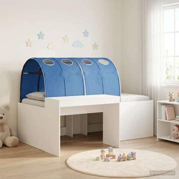 vidaXL Bed met Tunnel 3 st Artisian Eik en Blauw Bewerkt, Huis en Inrichting, Slaapkamer | Bedden, Verzenden, Nieuw