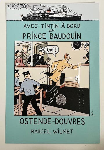 Tintin - Avec Tintin à bord du Prince Baudoin + Ex libris +, Nieuw