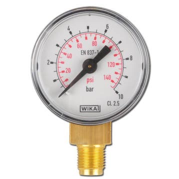 -1..5 Bar Manometer Onderaansluiting Staal/Messing 63 mm, Verzenden, Nieuw