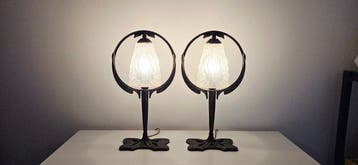 Mouynet, Degué - Lamp - Glas, Brons, Antiquités & Art