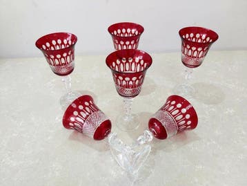 Drinkglas (6) - Kristal - Rode Boheemse Kristal