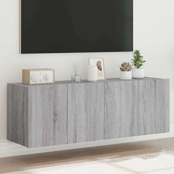 vidaXL Tv-wandmeubels met LED 2 st 60x35x41 cm grijs sonoma, Verzenden